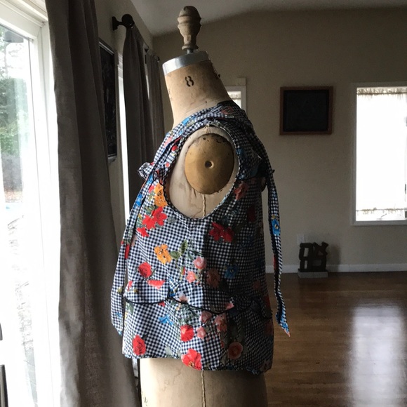 ZARA Sleeveless Checked Top - Picture 4 of 6